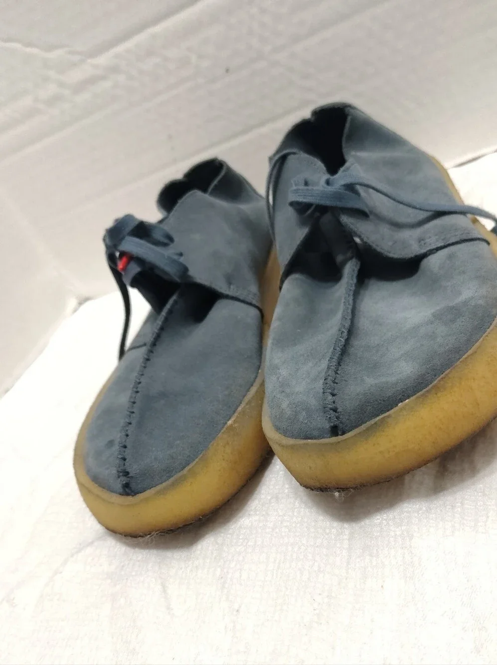 Clarks Original Trek Cup Stitch, Men # 10.5 US Blue Suede
